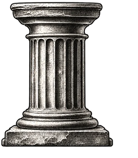 Engraved stone column